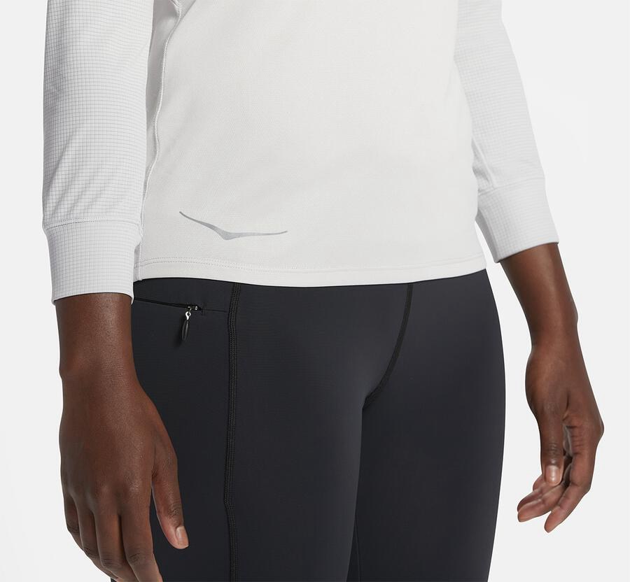 Hoka One One Top Dame - Performance 3/4 Sleeve - Hvide - 864215ONQ